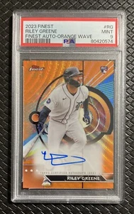 RILEY GREENE 2023 Topps Finest Orange Refractor /25 Wave Rookie Auto /25 PSA 9 - Picture 1 of 2
