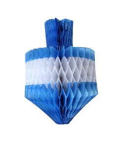 Jewish, Hanukkah Decoration 3D "Dreidel" Blue & White 10.5" T* - Picture 1 of 1