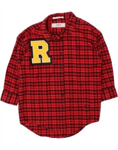 REPLAY Womens Venus Graphic Flannel Shirt UK 14 Medium Red Check CP43 - Picture 1 of 3