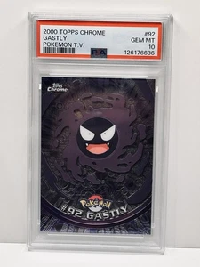 2000 TOPPS CHROME POKEMON T.V. #92 GASTLY PSA 10 GEM MINT - Picture 1 of 2