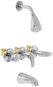 EB6231LL Legacy Three Handle Tub & Shower Faucet, 5" Spout Reach, Polished Ch... - Picture 1 of 3