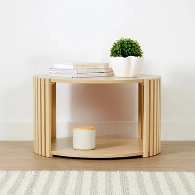 Nate Coffee Table Round shape Dual shelf Design Vertical cut-out Detail - image 1 of 4