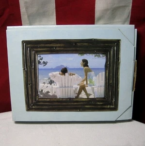 HALLMARK picture frame 4 x 6 wooden bamboo finish 2002 new NWT Gold Crown - Picture 1 of 4