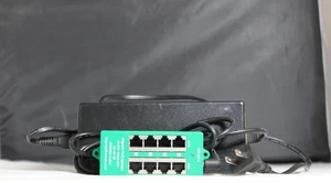 4 Port 44-57V Pin 12-/36+ Gigabit PoE Injektor WT-AT-4 mit Netzteil - Bild 1 von 4