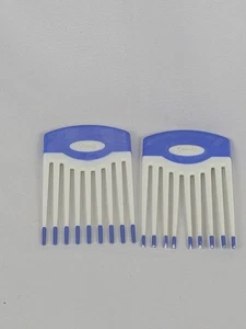 Vintage Goody Hair Pick Lift Comb Non Slip Handle Retro 80's 90's Blue Set Of 2 - Picture 1 of 4