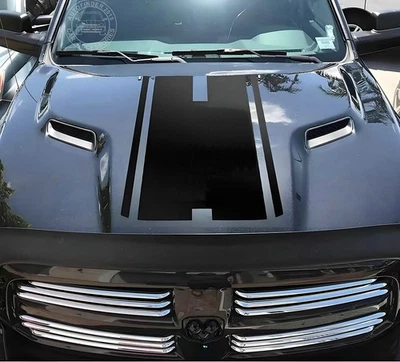 Наклейка на капот автомобиля Dodge Ram 1500 2500 3500 графическая гоночная полоса - Изображение 1 из 4