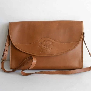 Bolso de Hombro Ghurka No.107 Metro Cuero Estilo Solapa Marrón De Colección EE. UU. - Imagen 1 de 8