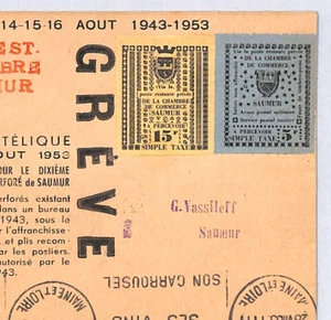 FRANCE EXHIBITION Stamps Cover *Saumur* Philatelic Expo 1953 {samwells}YQ459 - Picture 1 of 12