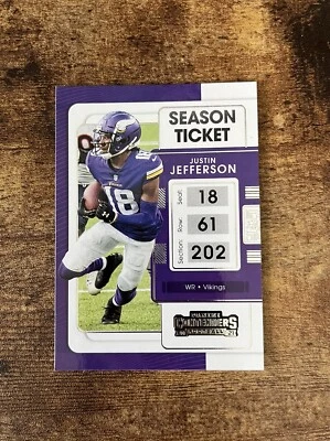 2021 Panini Contenders - #63 Justin Jefferson, Justin Jefferson - Image 1 of 3