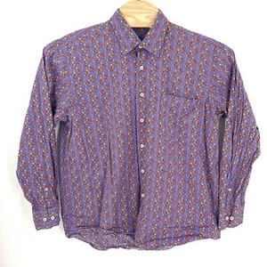 Alan Flusser Shirt Mens Extra Large Purple Floral Casual Long Sleeve Button - Picture 1 of 12