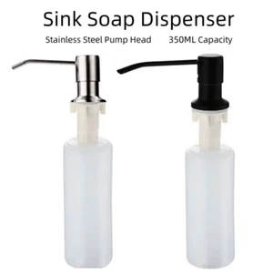 Stainless Steel Kitchen Sink Soap Dispenser Liquid Lotion Pump 350ml UK - Picture 1 of 12