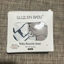 Gllquen baby bassinet sheets set breathable cozy fitted mattress sheet for baby