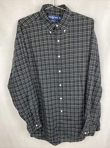 Ralph Lauren Mens Sz L Windowpane Plaid Blake Cotton Button Up Long Sleeve Shirt - Picture 1 of 6
