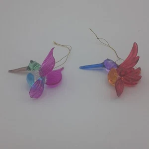 Colibríes Adornos de Navidad Colgantes Estatuillas de Vidrio 2" Multicolor Juego de 2 - Imagen 1 de 24