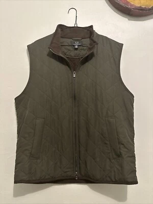 Chaleco acolchado Magaschoni para mujer L bolsillos con cremallera completa marrón verde Foto 1 de 4