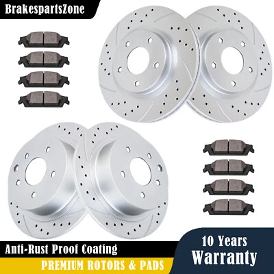 Front Rear Brake Rotors Pads fit for Nissan Altima 2007-2009 2010-2013 Drilled - Image 1 of 4