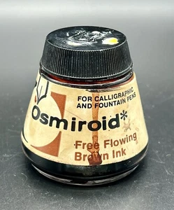 OSMIROID Open Bottle Free Flowing “Brown” Ink, Number 3216. About 1/2 Full. - Picture 1 of 9