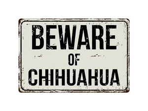 206VS Beware Of Chihuahua 8 "x 12" Vintage Aluminum Retro Metal Sign - Picture 1 of 2