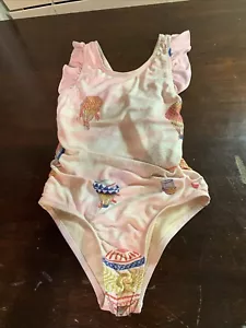 Pink Chicken One Piece Swimsuit Size 7 - Picture 1 of 5