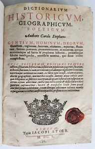 1650 DICTIONARY HISTORICAL GEOGRAPHICAL POETICAL antique in LATIN - Picture 1 of 7