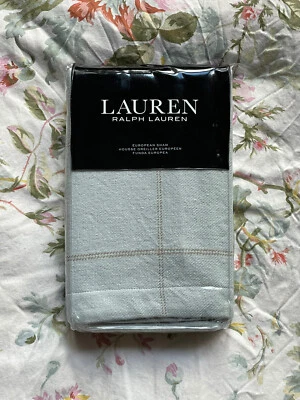 RARE *NEW RALPH LAUREN Sage JULIANNE EURO Windowpane Pillow Sham European $135 - Image 1 of 4