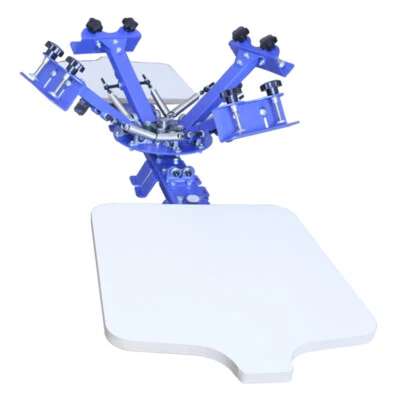 4 Color 2 Station Screen Printing Press Silk Screen Printer Free Set pallet - Image 1 of 4