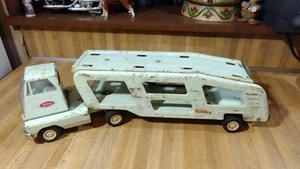 Vintage Tonka Pressed Steel Light Green Car Transport Carrier,70's! - Picture 1 of 16