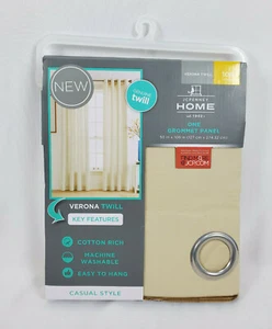 JCPenney Home Verona Twill Raffia Beige Grommet-Top Curtain Panel, 50"x108" - Picture 1 of 2