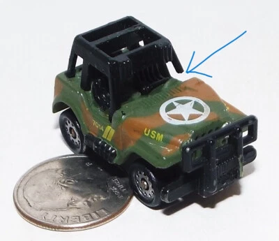 Small Micro Machine US Army Jeep with Roll Bars in Green/Brown Camo w/Roll Bars - Image 1 of 4