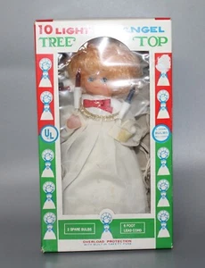 Vintage NOMA Christmas Angel Cardboard Tree Topper with Plastic Face Taiwan - Picture 1 of 5