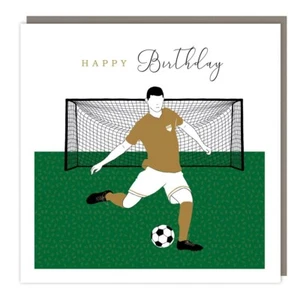Clásico Futbolista Pose con Acabado en Lámina Dorada Camisa Calcetines Tarjeta de Cumpleaños Premium - Imagen 1 de 1