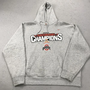 VINTAGE Ohio State Buckeyes Hoodie Mens XL Gray Nike National Champions 2002 - Picture 1 of 11