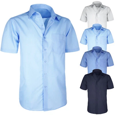 Camicia Uomo Comoda Con Taschino Cotone Regular Fit Mezza Manica Corta VEQUE - Immagine 1 di 4