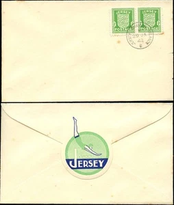 GB JERSEY 1942 ARMS 1/2d on ILLUSTRATED FLAP TOURIST ADVERTISING ENVELOPE...FDC - Picture 1 of 1