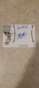 Nathan Peterman 2017 Leaf Trinity Autograph Inscription GO BILLS ! 