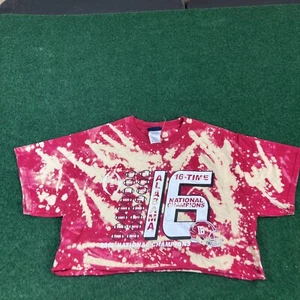 2015 Alabama Crimson Roll Tide Champs T Shirt Med Alabama Collegiate Cropped - Picture 1 of 9