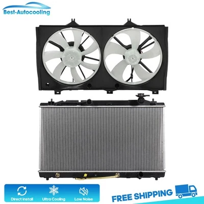 Aluminum Radiator & Cooling Fan Kit For 2009 2010 2011-2014 Toyota Venza 3.5L V6 - Image 1 of 4