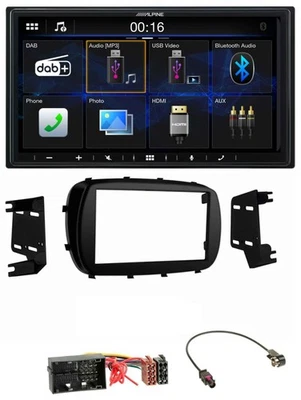 Alpine Bluetooth 2DIN MP3 DAB USB Autoradio für Fiat 500X (ab 2015) - Bild 1 von 4