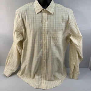 Brooks Brothers Regent Shirt Mens XL 17-36 Yellow Check Non Iron Supima Cotton - Picture 1 of 12