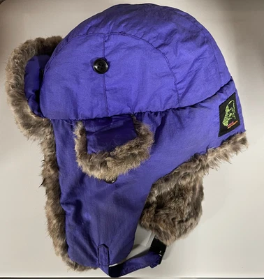 Vintage 80s Classic MAD BOMBER Cap Warm Winter Wear Earflaps Rabbit Fur Unisex M - Image 1 of 4