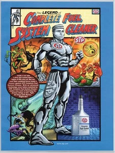STP Pulitore Carburante Pubblicità Fumetto STP Warrior Vintage Rivista Originale - Foto 1 di 5
