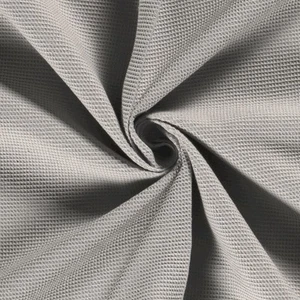 100% Cotton MICRO WAFFLE Honeycomb Pique Fabric Material LIGHT GREY - Picture 1 of 3
