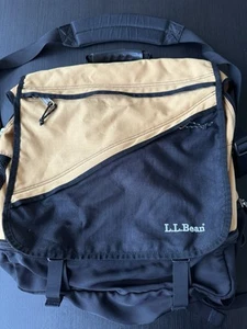 LL Bean Messenger bag Backpack Carry On Computer Yellow Black Bag - Picture 1 of 12