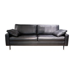 COR Sofa Conseta Leder 458 Schwarz Füße Verchromt Inklusive 2 Armlehnkissen - Bild 1 von 5