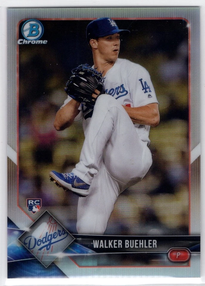 2018 Bowman Chrome Refractor #34 Walker Buehler 186/499 *B176 - Image 1 of 1