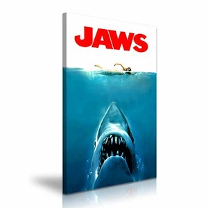Quadro stampa arte da parete su tela Jaws film 50 cm x 76 cm / 20 x 30 pollici - Foto 1 di 1