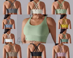 Women Bra Sexy Tank Top Woman Breathable Underwear Fitness Yoga Padded Bralette - Picture 1 of 17