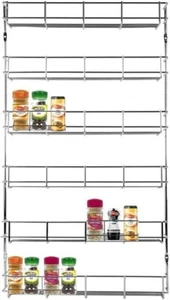 Chrome 6 Tier 48 Jars Spice Herb Jar Rack Holder for Home Kitchen Door Cupboard - Picture 1 of 4