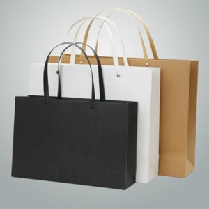 50x Ropa Remaches Bolsas de Papel Prenda Grande Lujo Mate Portador Bolsa de Compras - Imagen 1 de 8