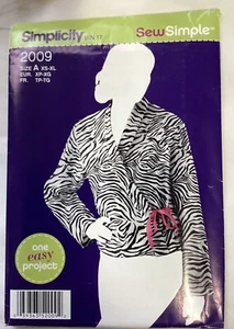 Simplicity Sew Simple Pattern #2009 Misses Fleece Jacket Sz XS-XL Uncut - Picture 1 of 6